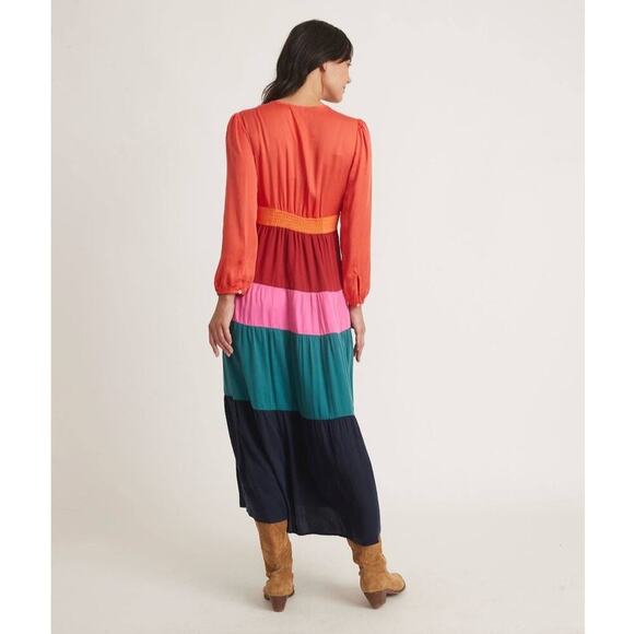 Marine Layer Maeve Colorblock Maxi Dress Size Small - Picture 3 of 13